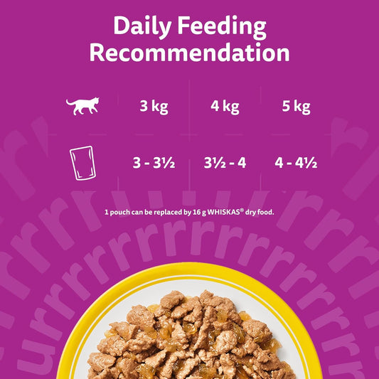 WHISKAS Adult Wet Cat Food in Jelly 120x85g Poultry Feasts