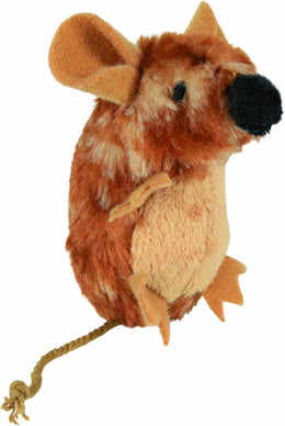 Trixie Mouse Plush Toy with Sound, 8 cm, Pack of 4