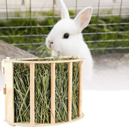 Wooden Hanging Guinea Pig Hay Feeder, Wooden Hay Manger, Hay Dispenser for Pet Grass Holder, Hay Rack for Rabbits Guinea Pigs Chinchilla Hamster Small Animal