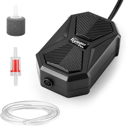 hygger Mini Aquarium Oxygen Air Pump, 2.5W Fish Tank Air Pump Silent, 9.5GPH Small Air Pump for Fish Tank Single Outlets with Accessories Suitable for Fish Tanks up to 45L