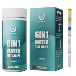 Aquarium Test Strips, 100 Fish Tank Test Strips for Marine and Tropical Aquarium Test Kit Carbonate, pH, Hardness, Free Chlorine, Nitrate, Nitrite, Accurate 6 in 1 Fish Tank Accessories