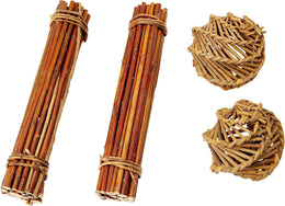 HAPPYPET Nature First Large Willow Tube Playing Hiding Nibbling Toy Teeth Trimmer for Hamsters, Rats & Small Animals