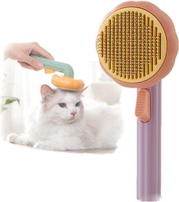 WUBAYI Pumpkin Self-Cleaning Pet Slicker Brush for Dogs, Cats, Puppies & Rabbits - Effortlessly Removes Loose Undercoat, Mats and Tangled Hair - Gentle Grooming Tool for Healthy Coats