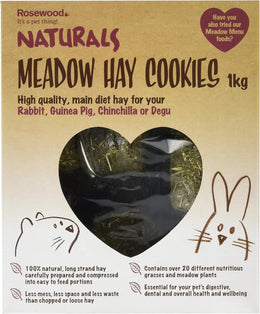 Rosewood Naturals Meadow Hay Cookies 1kg – Healthy Small Animal Treats for Rabbits, Guinea Pigs, Chinchillas & Degus – Natural Hay for Digestive and Dental Health