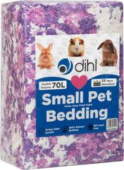 Dihl 70 Litre, Purple, Pink & White, Super Absorbent Paper Bedding for Small Animals. Absorbs 6 Times its Weight in Liquid. Hamster, Mice, Rat, Rabbit, Guinea Pig Gerbil Cage Substrate – 70L