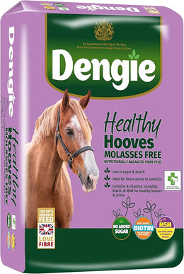 Dengie Healthy Hooves Molasses Free 20kg Balanced Horse Feed - Low Sugar Complete Horse Food with Biotin & MSM for Hoof Health. Suitable for Ponies Prone to Laminitis.