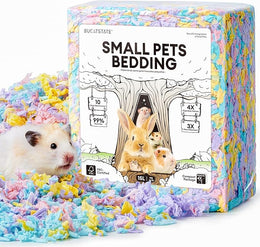 BUCATSTATE Hamster Bedding 15L, Truly 99% Dust-Free Small Animal Paper Bedding Odor Control, Soft Gerbil Litter for Rabbit Rat Syrian Dwarf Hamsters (Party Confetti)