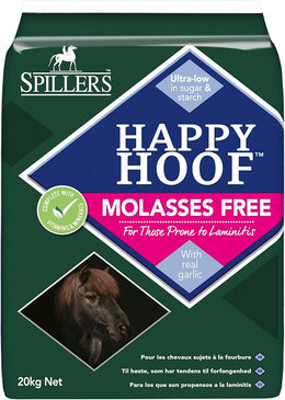 SPILLERS Happy Hoof Molasses Free Horse Feed 20kg - Healthy Hoof Chaff - Feed Suitable for all Horses and Ponies Prone to Laminitis - Horse Chaff Low in Starch and Sugar