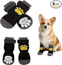 2 Pairs Anti Slip Dog Socks - Protection for Injured Paws, Dog Socks Paws Stop Licking,Soft & Comfortable, Adjustable Straps, Ideal for Indoor & Outdoor Use (M)