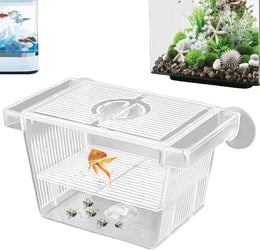 Fish Breeding Box, Transparent Insulated Plastic Aquarium Breeder, 5x3x3