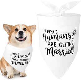 WLLHYF Engagement Gift Dog Bandana My Humans are Getting Married Pet Scarf Engagement Announcement Dog Wedding Bandana Pet Accessories for Dog Lovers Wedding Engagement Photos