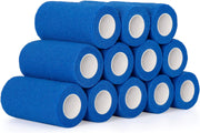 12 Rolls Cohesive Bandage 4 Inch Self Adherent Cohesive Bandages 10cm x 4.5m Horse Dog Tail Bandage Pet Vet Wrap Self Adhesive Bandages for Wrist Ankle Sports Wrap Tape (Blue)