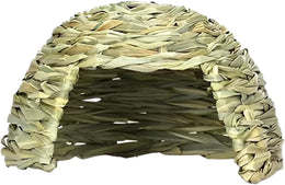 Bunny Grass Hut - Seagrass House, Small Animal Play Hideaway | Tunnel Hutch Woven Hut Hay Shelter, Guinea Pig Hideouts Folding Beds, Bunny Burrow Grass Hideout for Chinchillas, Hamsters