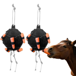 2pcs Horse Treat Ball Carrot Feeder, Slow Feeding Interactive Toy, Hanging Durable Snack Dispenser Feeder, Stress Relief Boredom Buster For Stall Paddock Barn Stable Farm