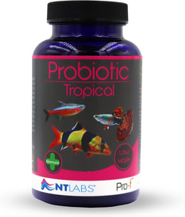 NT Labs Pro-f Probiotic Tropical Fish Food, Premium Granules for Freshwater Aquarium Fish, Slow & Fast Sinking, Spirulina, Low Waste Formula (120g)