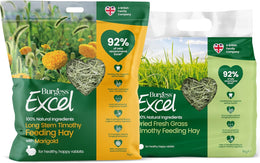 Burgess Excel Mixed Feeding Hay With Marigold Value Bundle, 2KG – Dried Fresh Grass and Long Stem Feeding Hay With Marigold for Rabbits – Dust Extracted Timothy Hay