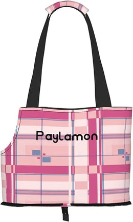 Compatible Small Cat and Dog Portable Shoulder Bag, Collapsible Travel Pet Tote Bag, puppy carrier for Carrying on Planes, Buses, Subway (lattice)