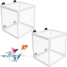 2 PCS Aquarium Breeding Box Hatchery Fry Net Breeder Box With 8 Suction Cups Protect Baby Fish