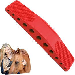 Equiessentials Master Groomer 2.0, Massage Comb for Shedding & Cleaning, Pet Grooming Tool for Horses, Dogs, Cats (red,1pcs)