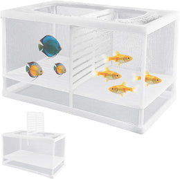 Aquarium Fish Breeder Net, Breeding Box with Nylon Mesh & Suction Cups, Separation Net, Large Mesh Net Fry Saver, Isolation Fish Fry Hatchery Incubator, Hatching Box for Shrimp, Betta