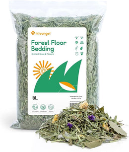 Niteangel® Natural & Soft Hamster Bedding Mate Small Animal Habitat Decor for Syrian Dwarf Hamsters Gerbils Mice Degus Bunny or Other Small-Sized Pet (Orchard Grass & Flower)