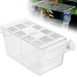 Fish Breeding Box, Breeding Tanks for Fish Double Layer Baby Fish Separator for Tank Plastic Hatching Box Transparent Small Tank Aquarium Isolation Box with Suction Cup