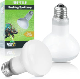 LUCKY HERP Reptile Heat Lamp Bulb, 2 Pack 100W Basking Spot Light for Tortoise D3, E27 Reptile Basking Lamp for Lizard, Snake, Chick, Dog [Energy Class F]