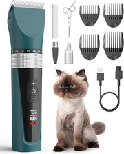 oneisall Cat Clippers for Matted Fur, 5-Speed Quiet Cordless Cat&Dog Grooming Clippers for Long Hair,IPX6 Waterproof Dog Trimmer Shaver for Dogs Cats Animals