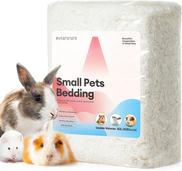 BUCATSTATE Hamster Bedding 50L, 99% Dust-Free and Odor Control Guinea Pig Bedding, Natural Paper Rabbit Bedding for Cages Rat Syrian Dwarf Hamster Hedgehog (White)