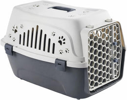 Hard Sided Pet Carrier for Cats and Small Dogs 46x33x31cm Secure Ventilated Travel Kennel with Locking Honeycomb Door Top Handle Lightweight Durable Design