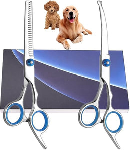 Pet Grooming Scissors, Dog & Cat Scissors with Safety Round Tip Set of 2