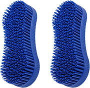 2Pcs Horse Grooming Brush,Blue Horse Brushes for Grooming,Equestrian Massage Tool for Horse Grooming Care,Multifunction and Durable,Easy to Clean