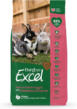 Excel Mature Rabbit Cranberry & Thyme Food, 1.5 kg, Green