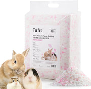 Dust‑Free Soft Natural Paper Hamster Bedding with Odour Control, suitable for Hamsters, Guinea Pigs, Rabbits, Chinchillas, Rats, Mice and other Small Animals, 80 Litres (White + Pink)