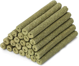25 PCS Natural Timothy Hay Sticks Chinchilla Chew, Timothy Grass Chew Sticks for Chinchilla Guinea Pig Hamster Rabbit Gerbil Parrot Bunny and Other Small Animals