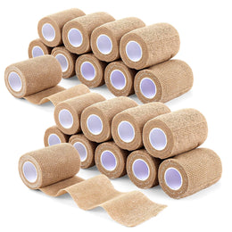 APACALI 24 Rolls Cohesive Bandage 7.5cm x 4.5m, Beige Vet Wrap for Horses, Self Adhesive Bandage, Sock Tape Football for Wrist & Ankle Protection