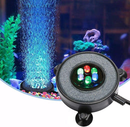 LED Aquarium Fish Tank Air Stone Light,Multi-Colored Bubble Disk for Fish