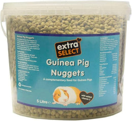 Extra Select Guinea Pig Nuggets - Dry Pellets with Vitamin C Small Animal Food Guinea Pig Food Nuggets - 5L Tub