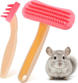 2 Pack Bunny Brush Guinea Pig Brush Rabbit Grooming Kit Soft Silicone Grooming Brushes for Rabbits, Guinea Pigs, Small Pets, Cats, Dogs, Kittens & Puppies