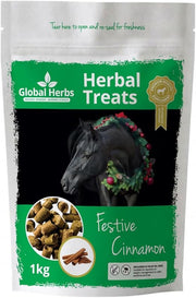 Global Herbs Festive Cinnamon Herbal Treats for Horses Low-Sugar Rewards 1kg