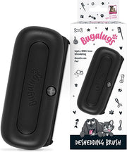 Bugalugs Deshedding Brush for Dogs, Cats, Horses - Pet Grooming Tool that is Gentle & Effective With Wide Shallow Comb, Smooth Groomer for Dog, Cat and Horse (Black)