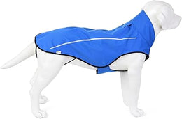 Mile High Life | Dog Raincoat | Adjustable Water Proof Pet Clothes | Lightweight Rain Jacket with Reflective Strip | Easy Step in Closure (XXS,Blue)