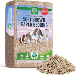 SMALL PET SELECT Brown Natural Paper Bedding, Soft Animal Bedding with Odor Control for Guinea Pig, Rabbit, Hamster, or Bunny, Cage Accessories, Made in the USA, 178L