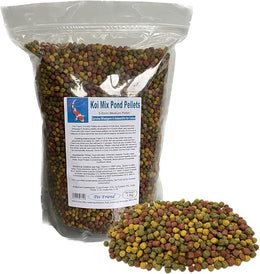 Koi Mix Floating Pond Pellets 1.5kg 6mm Variety Fish Food For Japanese Koi Carp & Goldfish Easily Digested Formula Colour Enhancing Spirulina Astaxanthin & Wheatgerm For All Year Feeding