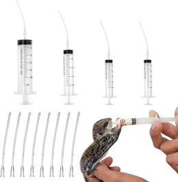 Baby Bird Feeding Syringe Set, 10ml 20ml 60ml Pet Parrot Feeding Syringe with Tubes, Bird Syringe Feeder Measuring Syringe Tools for Feeding Small Animals Scientific Industrial Labs
