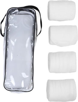 4Pcs Horse Leg Wraps with Storage Bag, Horse Training Protector Horse Bandages Soft Fleece Horse Leg Wraps for Keeping Horses Clean and Safe (White)