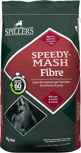 SPILLERS Speedy-Mash Fibre Horse Feed 20kg - Fast Fibre Food for all Horses and Ponies including Senior - Whole Cereal and Molasses Free Recovery Mash Horse Feed