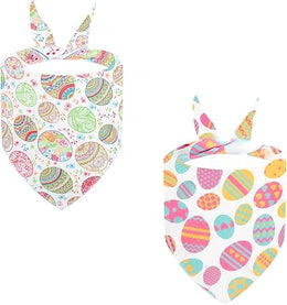 2Pcs Easter Dog Bandana,Pet Scarf Washable Triangle Dog Bibs with Easter Eggs Adjustable Cat Kerchief Dogs Neckerchief Clothing & Accessories for Dogs Puppy Small Medium Large Pet,40x40x60CM