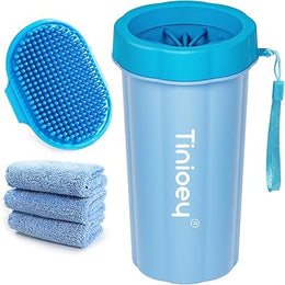 Large Dog Paw Cleaner (with 3 Absorbent Towels & Bath Brush), Dog Paw Washer, Pet Foot Cleaner