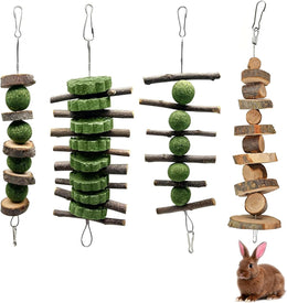 4pcs Rabbit Toys Set, 4 Styles Rabbit Chew Toys,Toys Boredom Breaker, Small Animal Toys for Hamster, Guinea Pig and Chinchilla